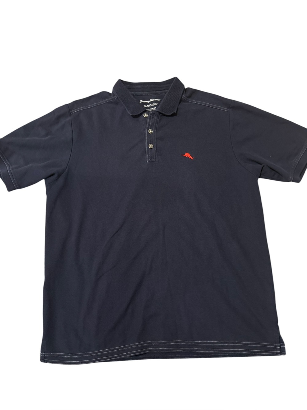Tommy bahama Sz L Navy Polo Shirt with Red Logo
